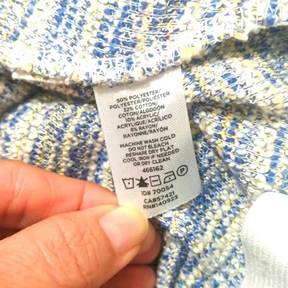 LOFT Striped Tweed Boucle Pocket Flippy Circle Skirt, Size S - Picture 12 of 13